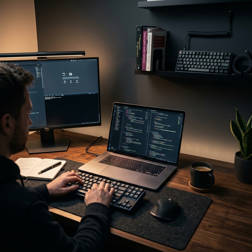 Cinematic studio workspace